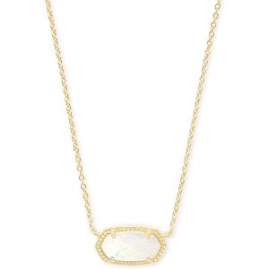 Kendra Scott Elisa Pendant Necklace for Women, Fashion Jewelry, 14k Gold-Plated(GOLD – WHITE OPAL)