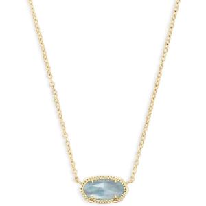 Kendra Scott Elisa Pendant Necklace for Women, Fashion Jewelry, 14k Gold-Plated(March/Gold/Light Blue Illusion)