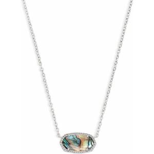 Kendra Scott Elisa Pendant Necklace for Women, Fashion Jewelry, 14k Gold-Plated(RHODIUM – ABALONE SHELL)
