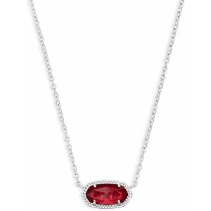 Kendra Scott Elisa Pendant Necklace for Women, Fashion Jewelry, 14k Gold-Plated(RHODIUM – CLEAR BERRY)