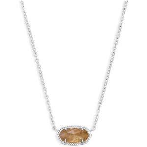 Kendra Scott Elisa Pendant Necklace for Women, Fashion Jewelry, 14k Gold-Plated(RHODIUM – ORANGE CITRINE)