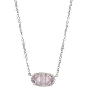 Kendra Scott Elisa Pendant Necklace for Women, Fashion Jewelry, 14k Gold-Plated(RHODIUM – PURPLE AMETHYST)