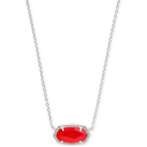 Kendra Scott Elisa Pendant Necklace for Women, Fashion Jewelry, 14k Gold-Plated(RHODIUM – RED ILLUSION)