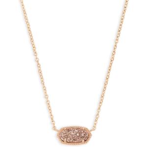 Kendra Scott Elisa Pendant Necklace for Women, Fashion Jewelry, 14k Gold-Plated(ROSE GOLD – ROSE GOLD DRUSY)