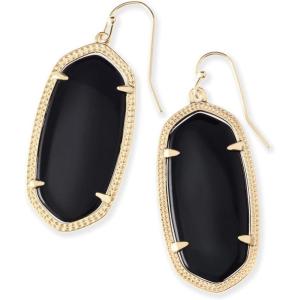 Kendra Scott Elle Drop Earrings for Women(GOLD – BLACK OPAQUE GLASS)