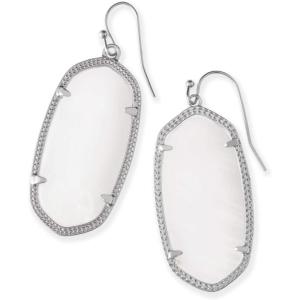Kendra Scott Elle Drop Earrings for Women(RHODIUM – WHITE MOTHER OF PEARL)