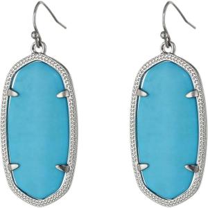 Kendra Scott Elle Drop Earrings for Women(Rhodium/Turquoise)