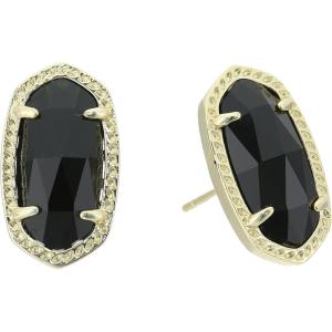 Kendra Scott Ellie Earrings, Fashion Jewelry for Women(GOLD – BLACK OPAQUE GLASS)