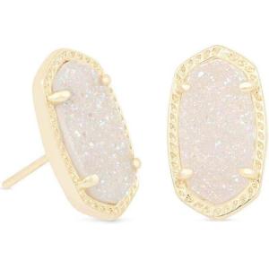 Kendra Scott Ellie Earrings, Fashion Jewelry for Women(GOLD – IRIDESCENT DRUSY)