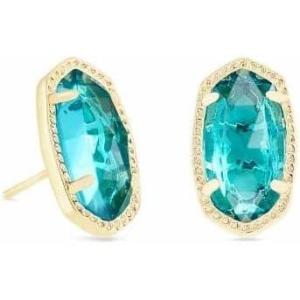 Kendra Scott Ellie Earrings, Fashion Jewelry for Women(GOLD – LONDON BLUE)
