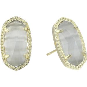 Kendra Scott Ellie Earrings, Fashion Jewelry for Women(GOLD – SLATE CATS EYE)