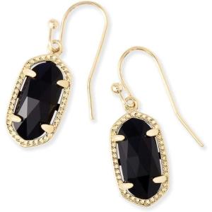 Kendra Scott Lee Drop Earrings for Women(GOLD – BLACK OPAQUE GLASS)