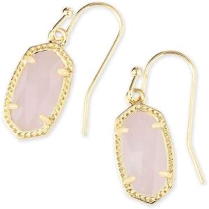 Kendra Scott Lee Drop Earrings for Women(GOLD – ROSE QUARTZ)