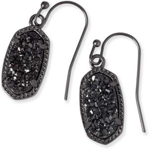 Kendra Scott Lee Drop Earrings for Women(GUNMETAL – BLACK DRUSY)