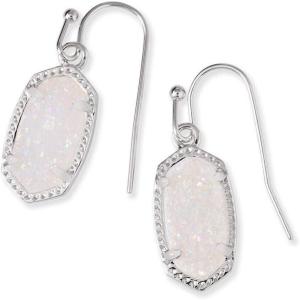Kendra Scott Lee Drop Earrings for Women(RHODIUM – IRIDESCENT DRUSY)