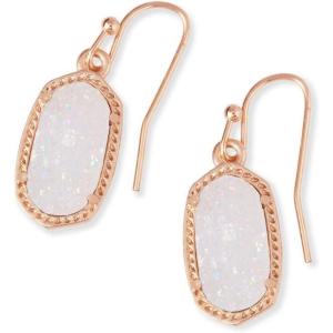 Kendra Scott Lee Drop Earrings for Women(ROSE GOLD – IRIDESCENT DRUSY)