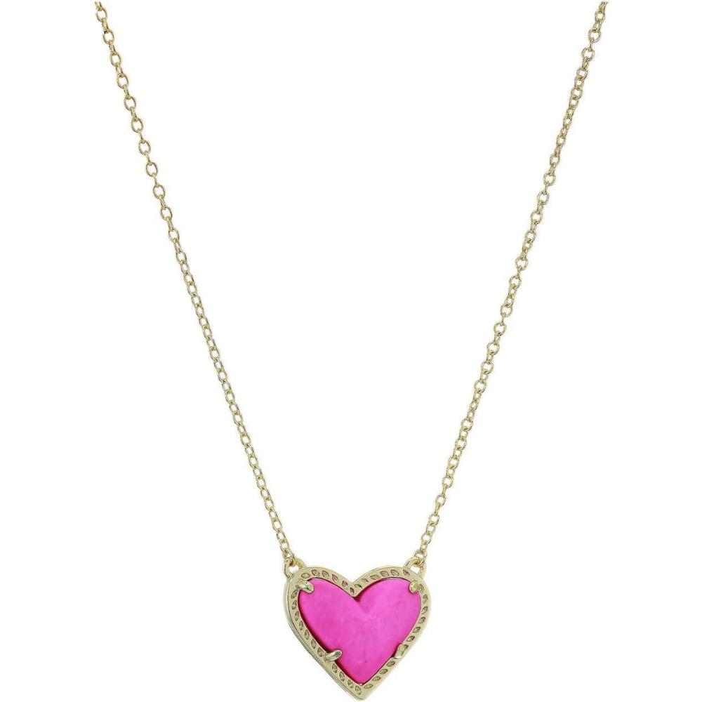 imageKendra Scott Ari Heart Adjustable Length Pendant Necklace for Women Fashion JewelryGOLD MAGENTA