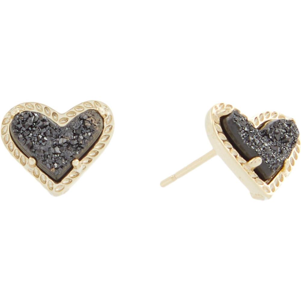 imageKendra Scott Ari Heart Stud Earrings for Women Fashion JewelryGOLD  BLACK DRUSY