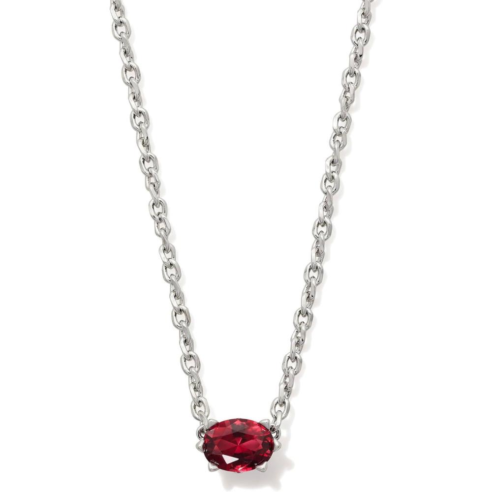 imageKendra Scott Cailin Pendant Necklace Fashion Jewelry for WomenRHODIUM  BURGUNDY CRYSTAL