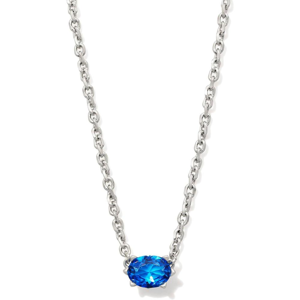 imageKendra Scott Cailin Pendant Necklace Fashion Jewelry for WomenRHODIUM  COBALT BLUE CRYSTAL