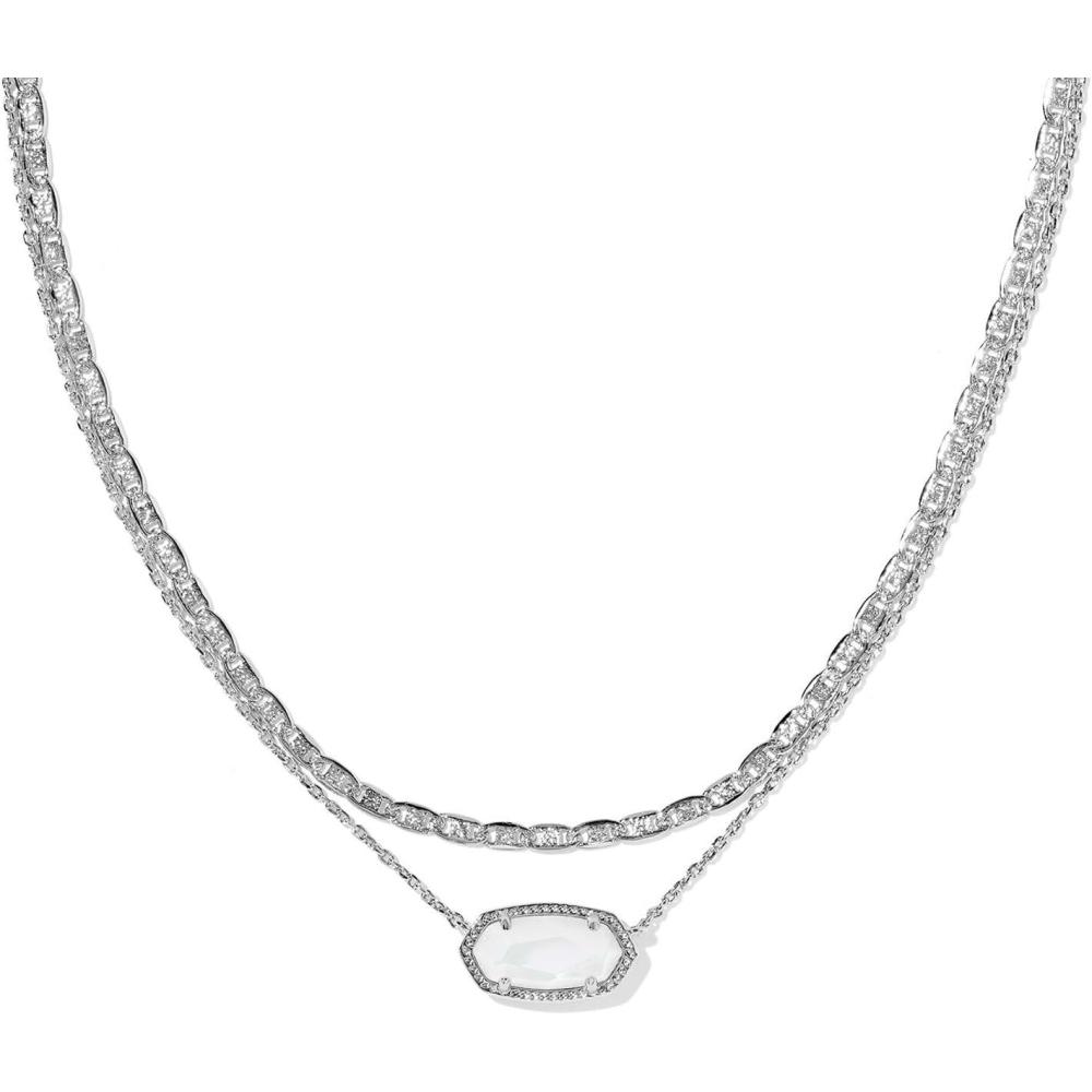 imageKendra Scott Elisa Multi Strand Necklace for Women Fashion JewelryRHODIUM IVORY MOTHER OF PEARL