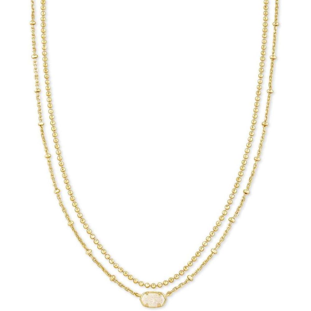 imageKendra Scott Emilie Multi Strand Necklace Fashion Jewelry for WomenGOLD IRIDESCENT DRUSY