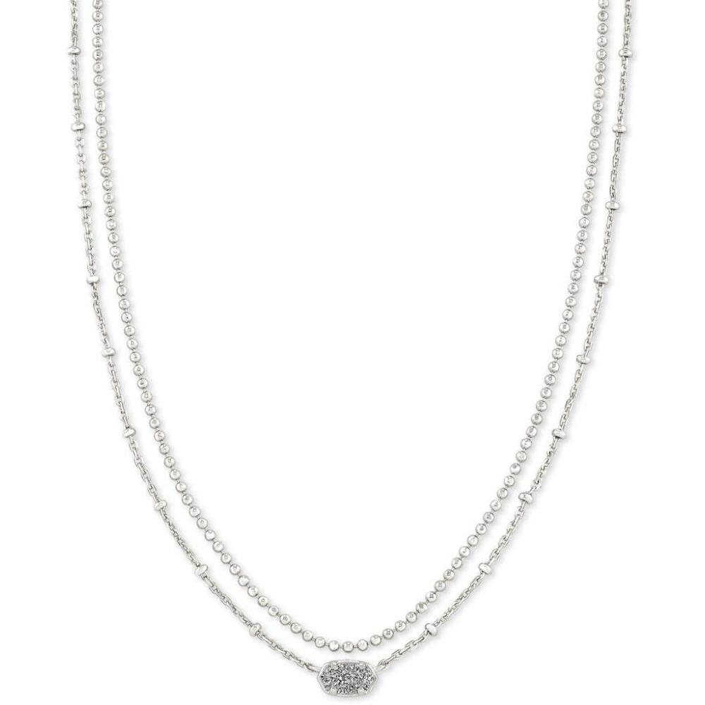 imageKendra Scott Emilie Multi Strand Necklace Fashion Jewelry for WomenRHODIUM PLATINUM DRUSY
