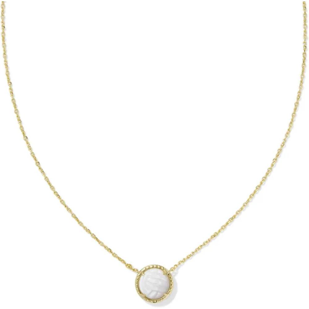 imageKendra Scott Volleyball Pendant Necklace Fashion Jewelry for WomenGOLD WHITE MOTHER OF PEARL