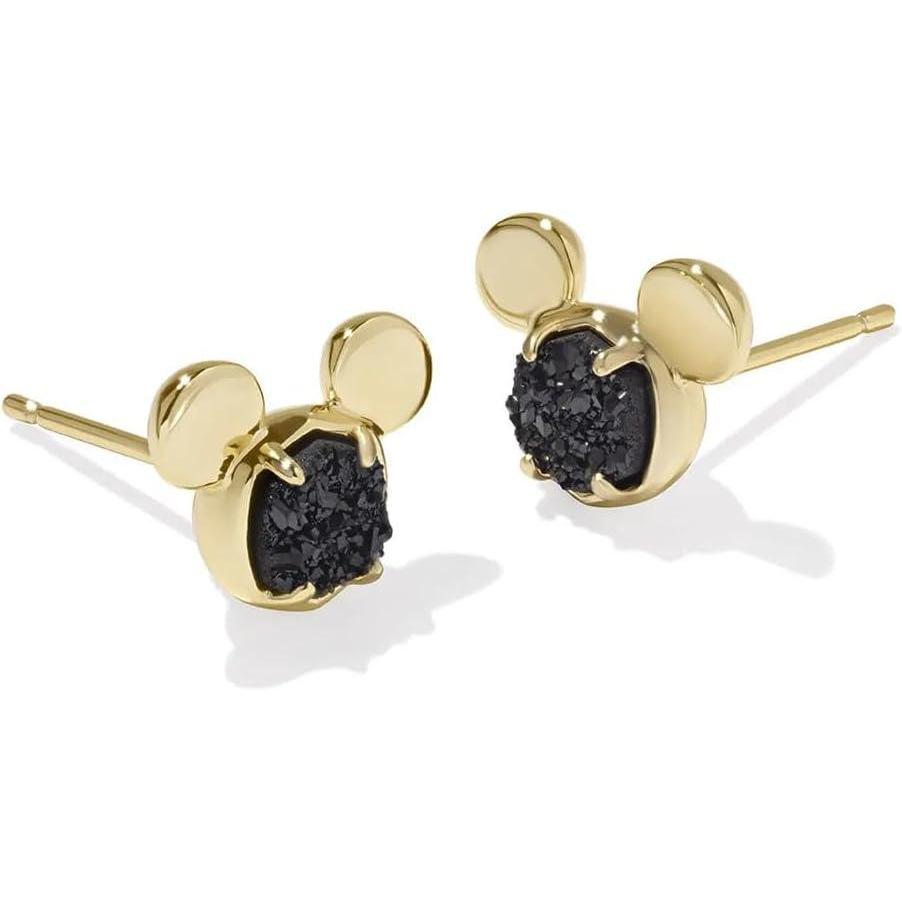 imageKendra Scott x Disney Mickey Mouse Stud Earrings Fashion Jewelry for WomenGOLD  BLACK DRUSY