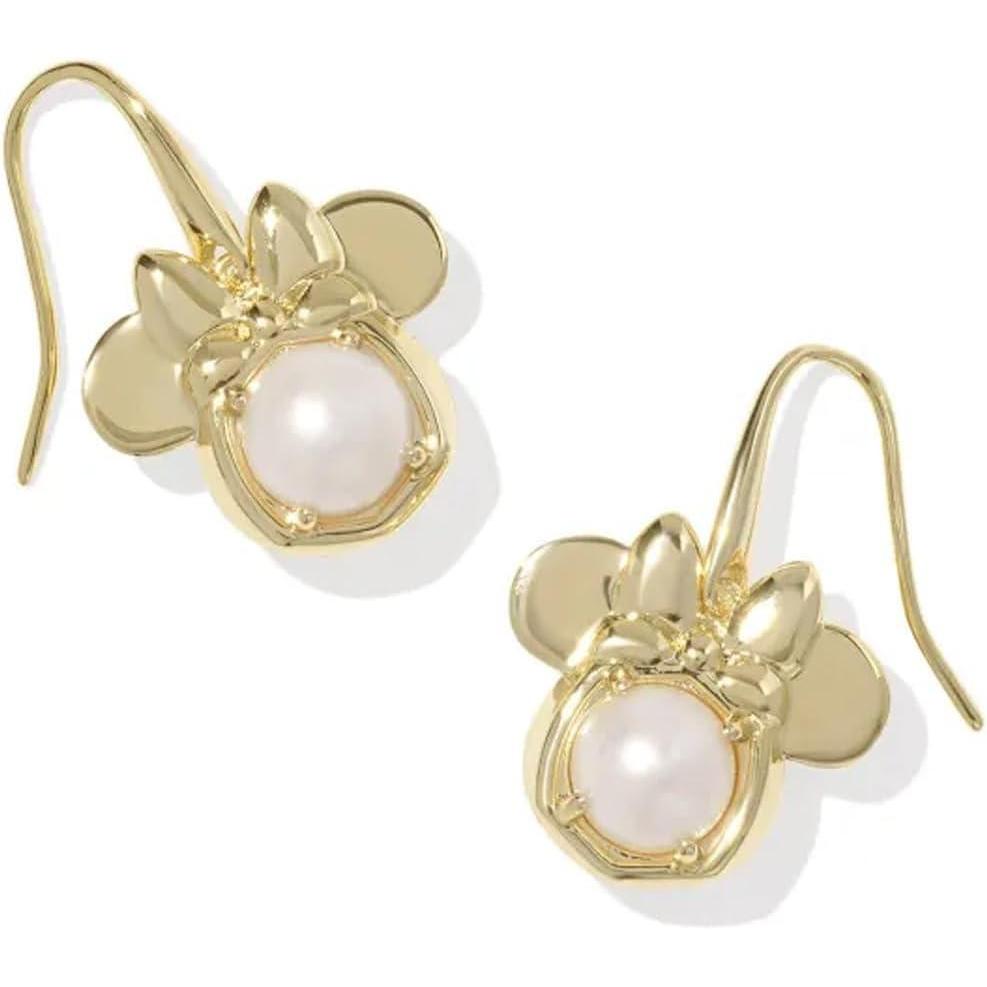 imageKendra Scott x Disney Minnie Mouse Drop Earrings Fashion Jewelry for WomenGOLD  WHITE PEARL