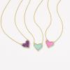 Kendra Scott Ari Heart Adjustable Length Pendant Necklace for Women, Fashion Jewelry(GOLD – BRIGHT AQUA DRUSY)