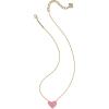 Kendra Scott Ari Heart Adjustable Length Pendant Necklace for Women, Fashion Jewelry(GOLD – HOT PINK DRUSY)