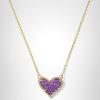 Kendra Scott Ari Heart Adjustable Length Pendant Necklace for Women, Fashion Jewelry(GOLD – PURPLE DRUSY)