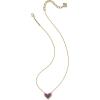 Kendra Scott Ari Heart Adjustable Length Pendant Necklace for Women, Fashion Jewelry(GOLD – PURPLE DRUSY)