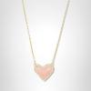 Kendra Scott Ari Heart Adjustable Length Pendant Necklace for Women, Fashion Jewelry(GOLD – ROSE QUARTZ)