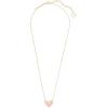 Kendra Scott Ari Heart Adjustable Length Pendant Necklace for Women, Fashion Jewelry(GOLD – ROSE QUARTZ)