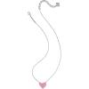 Kendra Scott Ari Heart Adjustable Length Pendant Necklace for Women, Fashion Jewelry(RHODIUM – HOT PINK DRUSY)