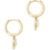 Kendra Scott Ari Heart Huggie Earrings for Women, Fashion Jewelry(GOLD – IRIDESCENT DICHROIC GLASS)