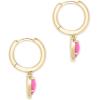 Kendra Scott Ari Heart Huggie Earrings for Women, Fashion Jewelry(GOLD – MAGENTA)