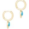 Kendra Scott Ari Heart Huggie Earrings for Women, Fashion Jewelry(GOLD – TURQUOISE)