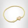 Kendra Scott Ari Heart Stretch Bracelet, Fashion Jewelry for Women(GOLD – ROSE QUARTZ)