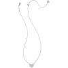 Kendra Scott Ari Pave Crystal Heart Necklace, Fashion Jewelry For Women(RHODIUM METAL – WHITE CUBIC ZIRCONIA)