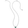 Kendra Scott Cailin Pendant Necklace, Fashion Jewelry for Women(RHODIUM – GREEN CRYSTAL)