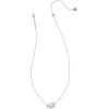 Kendra Scott Cheer Short Pendant Necklace, Fashion Jewelry for Women(RHODIUM – WHITE MOTHER OF PEARL)