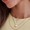 Kendra Scott Volleyball Pendant Necklace, Fashion Jewelry for Women(GOLD – WHITE MOTHER OF PEARL)