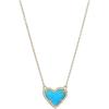 Kendra Scott Ari Heart Adjustable Length Pendant Necklace for Women, Fashion Jewelry(GOLD – TURQUOISE MAGENSITE)