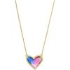 Kendra Scott Ari Heart Adjustable Length Pendant Necklace for Women, Fashion Jewelry(GOLD – WATERCOLOR PEARLIZED CLEAR GLASS)