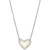 Kendra Scott Ari Heart Adjustable Length Pendant Necklace for Women, Fashion Jewelry(RHODIUM – IVORY MOTHER OF PEARL)