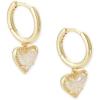 Kendra Scott Ari Heart Huggie Earrings for Women, Fashion Jewelry(GOLD – IRIDESCENT DRUSY)