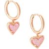 Kendra Scott Ari Heart Huggie Earrings for Women, Fashion Jewelry(ROSE GOLD – PINK DRUSY)